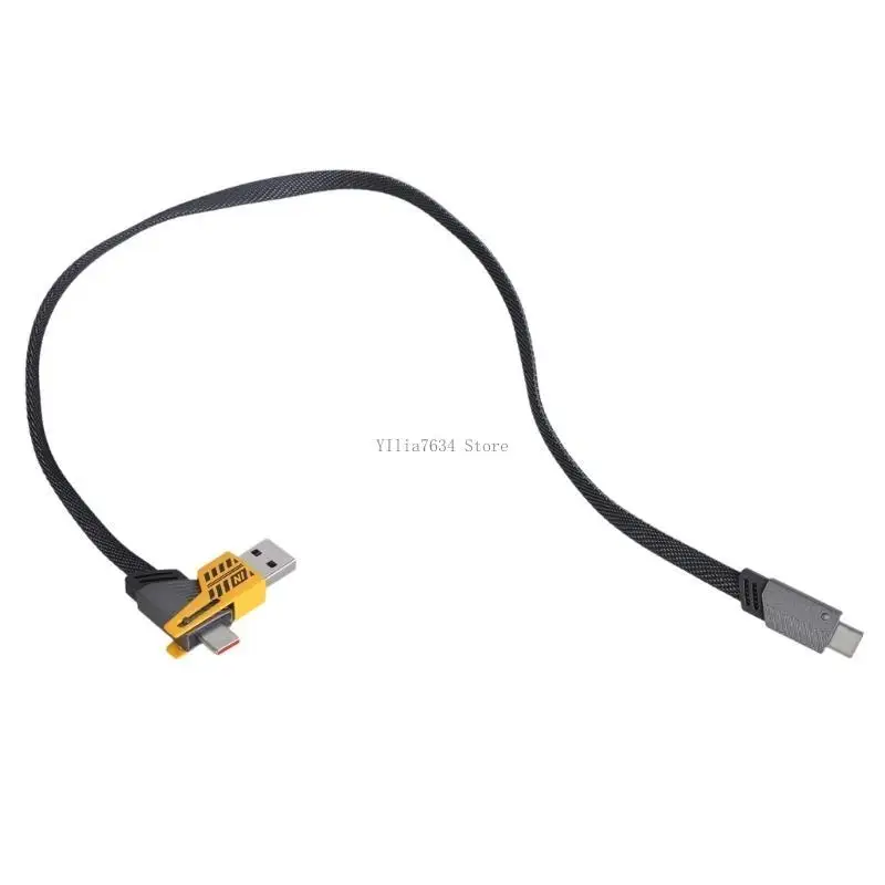 Fast Charging Power Cord 65W Type C + USB to Type C Data Cable Wire 2-in-1 Designing with 480Mbps Transfer Rate 25/50cm
