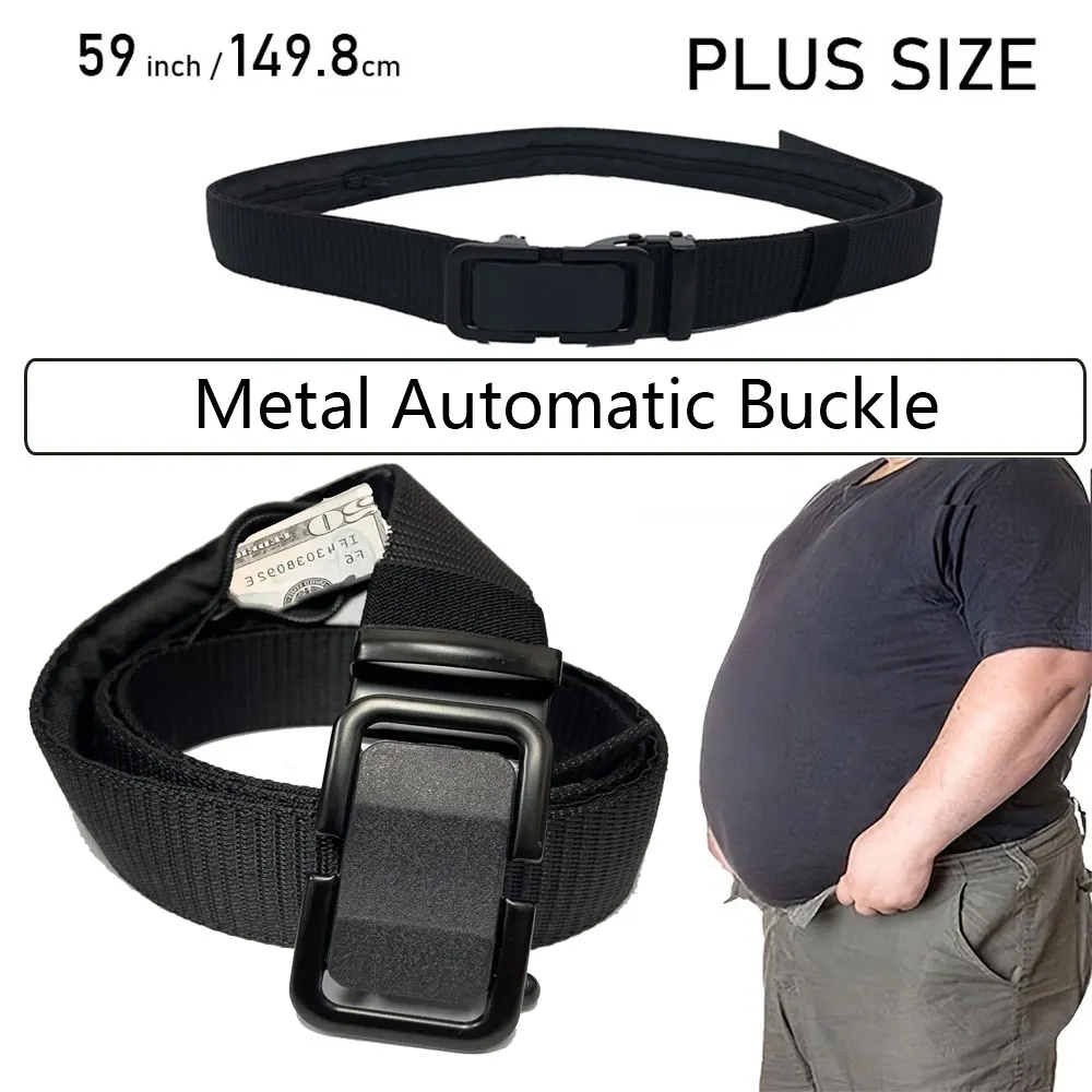 Automatic Buckle Travel Cash Anti Theft Belt Waist Bag Women Portable Hidden Money Strap Belt Wallet Waist Pack Men Secret 120cm