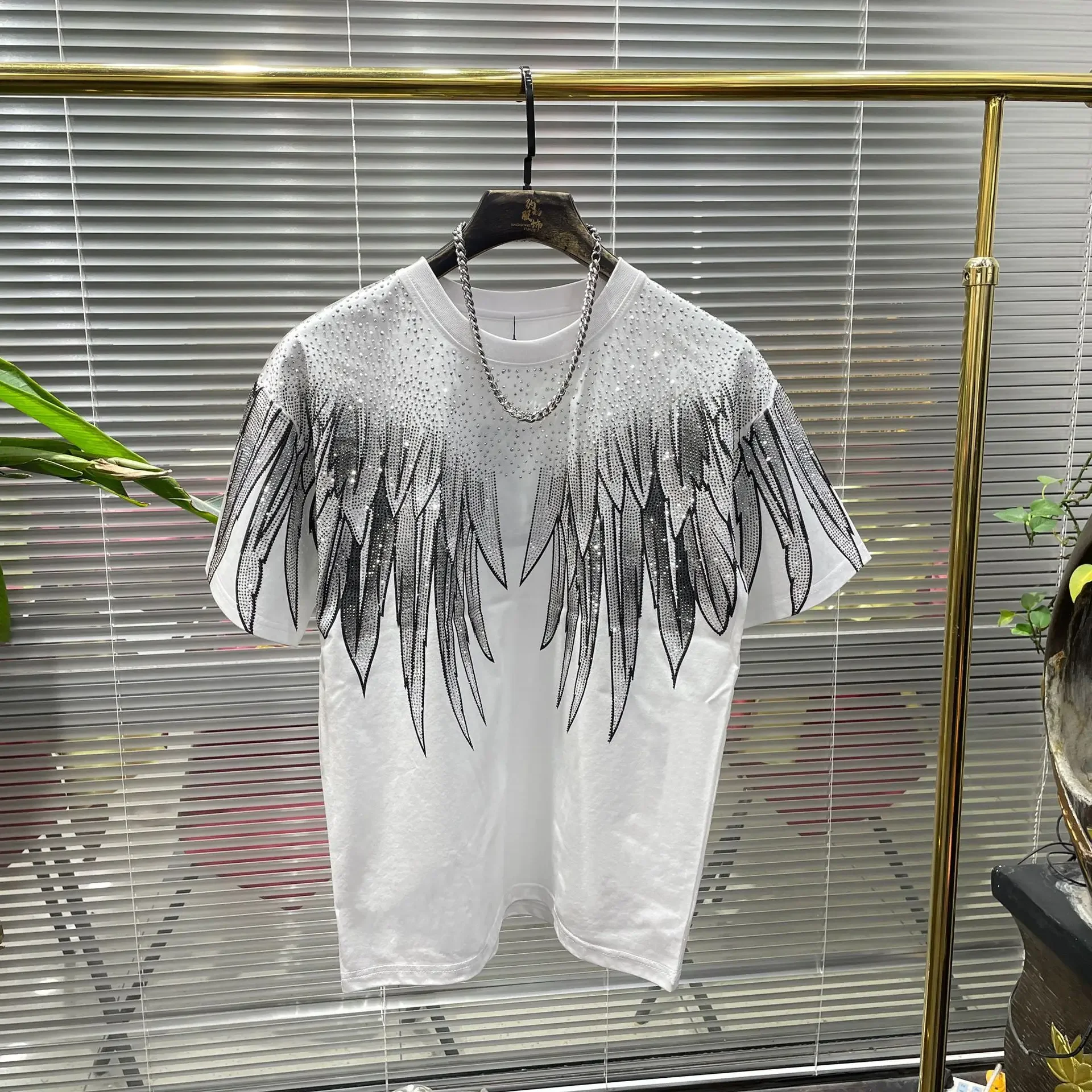 L-4XL Plus Size Tops Rhinestone Graphic T-shirt Women Summer Short Sleeve Oversized T Shirt Cotton Womens Clothing Ropa De Mujer