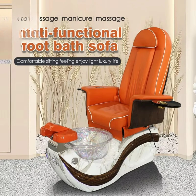 Electric Pedicure Spa Chair With Pipeless Whirlpool Tub And Stainless Steel Jet System For Nail Salon Use