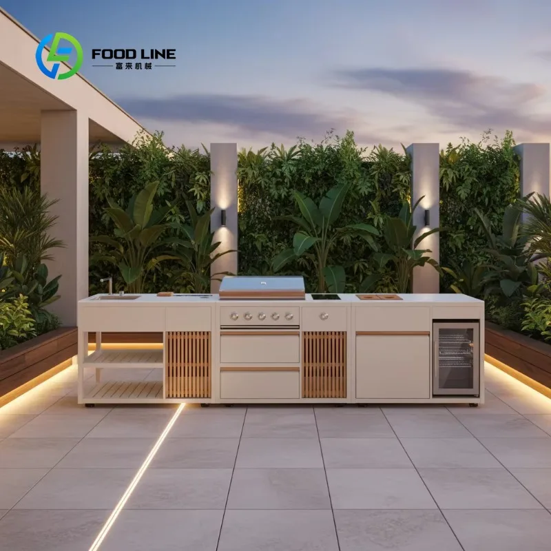 Customized Stainless Steel BBQ Grill with Electronic Ignition, Waterproof, Flame Safety, and Durable for Villa Outdoor Garden