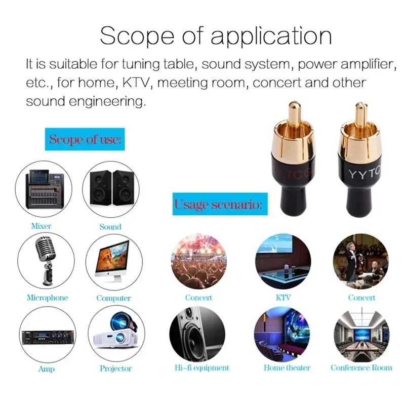 RCA Connector Audio Plug Speakon Connectors Speaker Terminals for Soldering 4mm Video Cable RCA Male Jack Amplifier Mixer Plugs