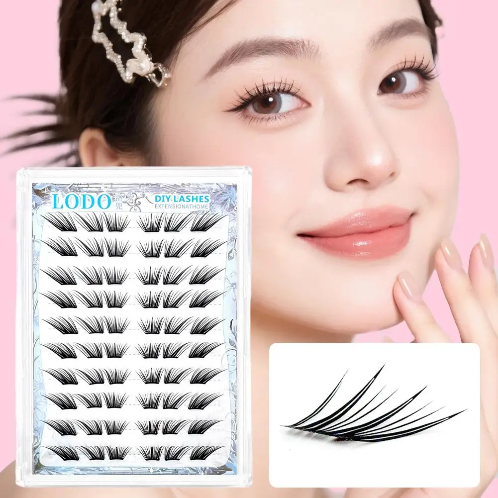 FOX – faux-cils de Style bande dessinée, Ultra-fin, segmenté, moelleux, outils naturels, Extension de maquillage, B8T8