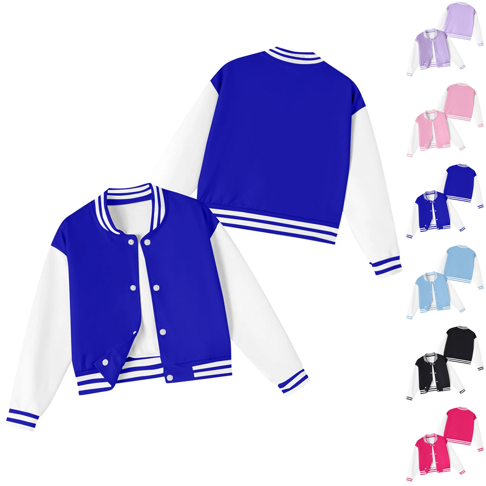 2026 Spring New Kids Jackets Fashionable Round Neck Color Blocking Classic Baseball Uniform Daily Causal Sports All-Match Coats