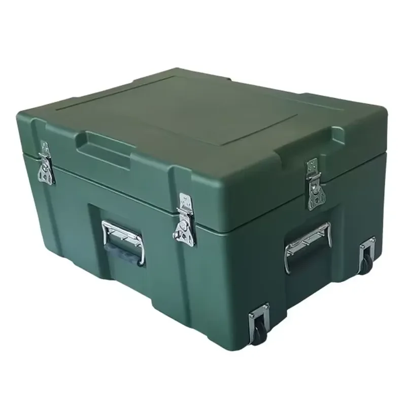 China Supply Big Size 600*430*325mm Waterproof Heavy Storage Cargo Box Hard Rotomolded Plastic Tool Box with Wheel
