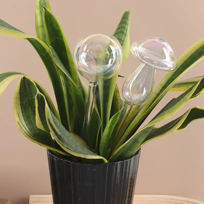 

2026-Rainbow Gradient Self-Watering Planter with Mushroom & Ball Automatic Laser Device for Plant Care Plastic Garden Tool