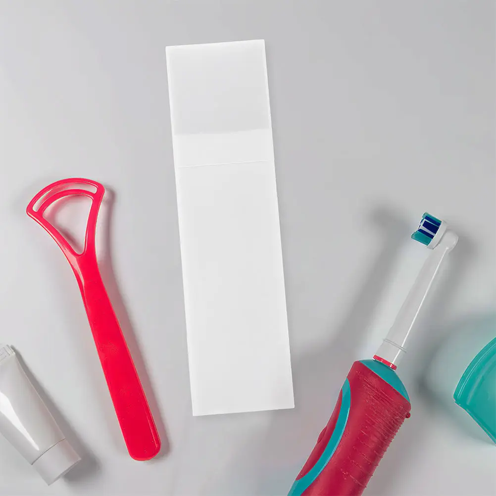 

4Pcs Tongue Scraper Storage Box Organizer Holder Compact Travel Case Plastic Protective Scraper Carrier Box Portable Tongue