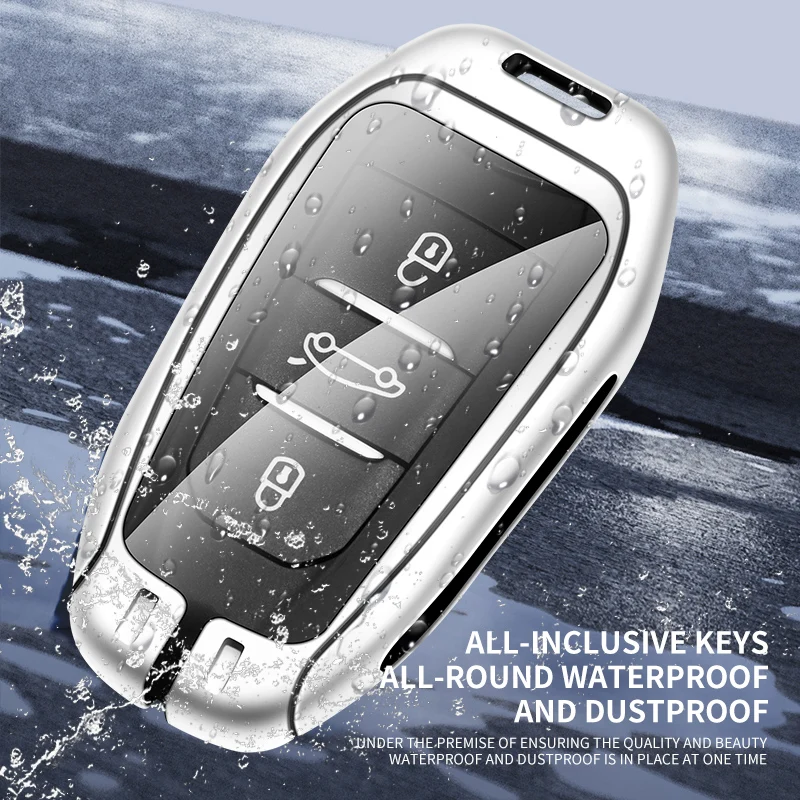 Zinc Alloy Car Remote Key Case Cover Shell Fob Holder for Peugeot 3008 GT Line Protected Key Bag Auto Keychain Accessories