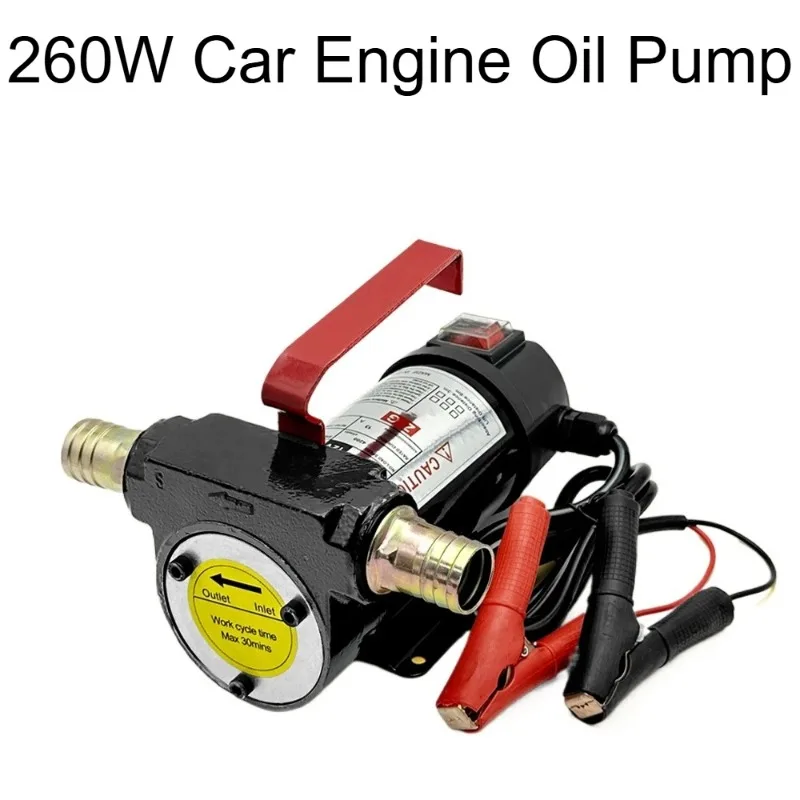 12V/24V 260W Car Engine Oil Pump Electric Diesel Fluid Sump Extractor Scavenge Fuel Transfer Suction Boat Motorbike Car Oil Pump
