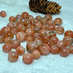 Natural Crystal Gem Sunstone Sphere Flashy Mini Ball Gemstones Healing High Quality Mineral Energy Home Decorations Gift
