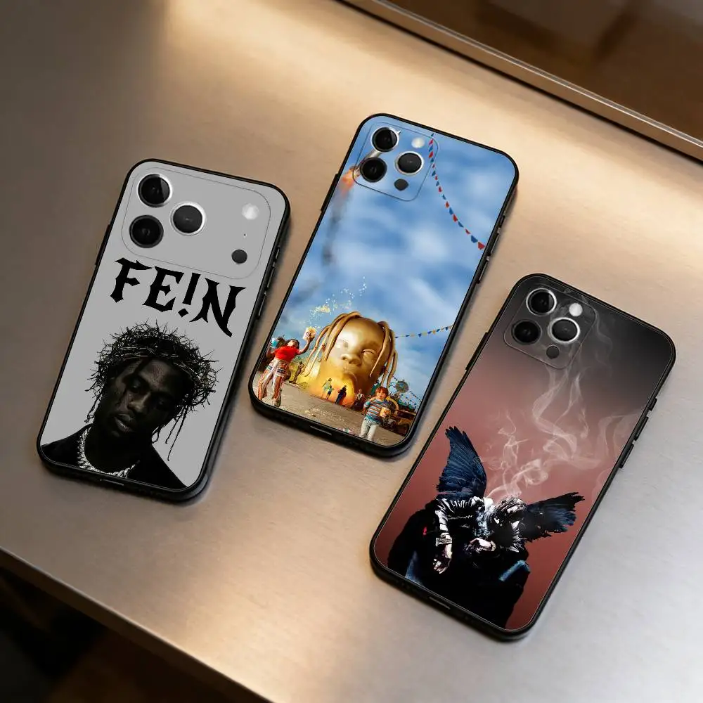 

T-Travis-IS S-Scott-TT Phone Case For iPhone 17,16,15,14,13,12,11 Plus,Pro Max,Soft Silicone Black Cover