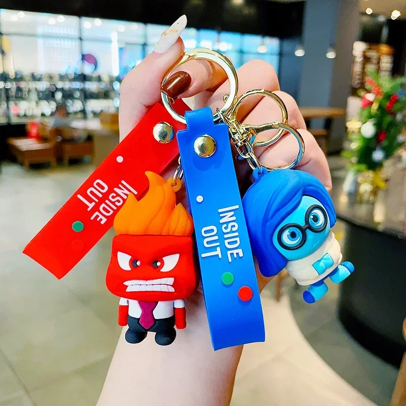 

Inside Out 2 Anger Joy Sadness Disgust Anime PVC Doll Keychain Bag Keyring Pendant Accessories Cartoon Kids Toy Decoration Gifts