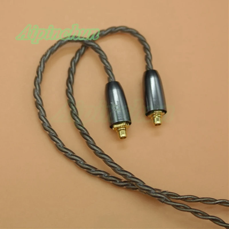 Aipinchun MMCX 헤드폰 실버 도금 케이블 Shure SE215 SE425 SE535 SE846 SE315 Westone W60 W50 W40 um pro UE900 T100 용