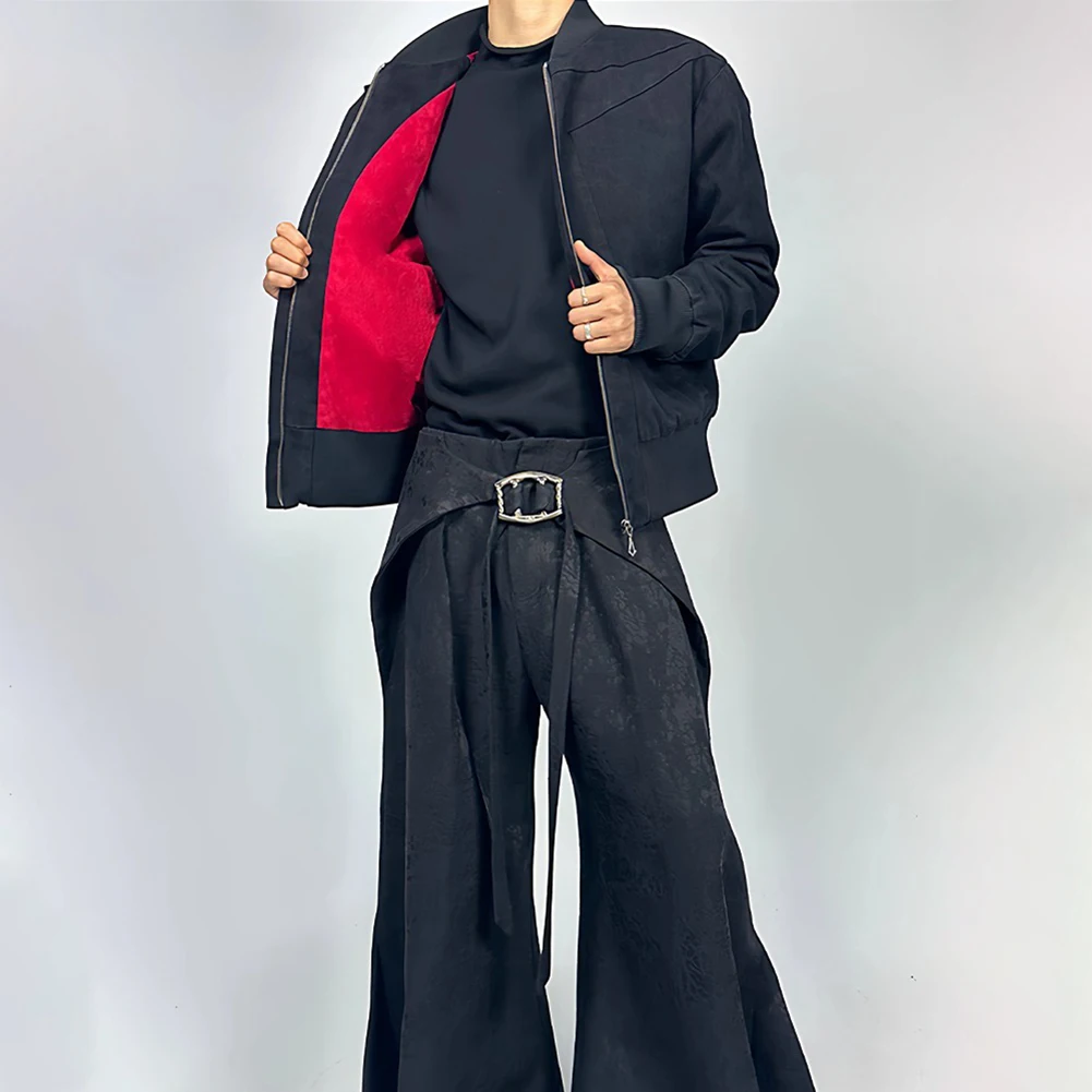 Men's Long Sleeve Casual Jacket with Stand Collar Retro Outerwear for Spring and Autumn Ideal for Daily and Party Use