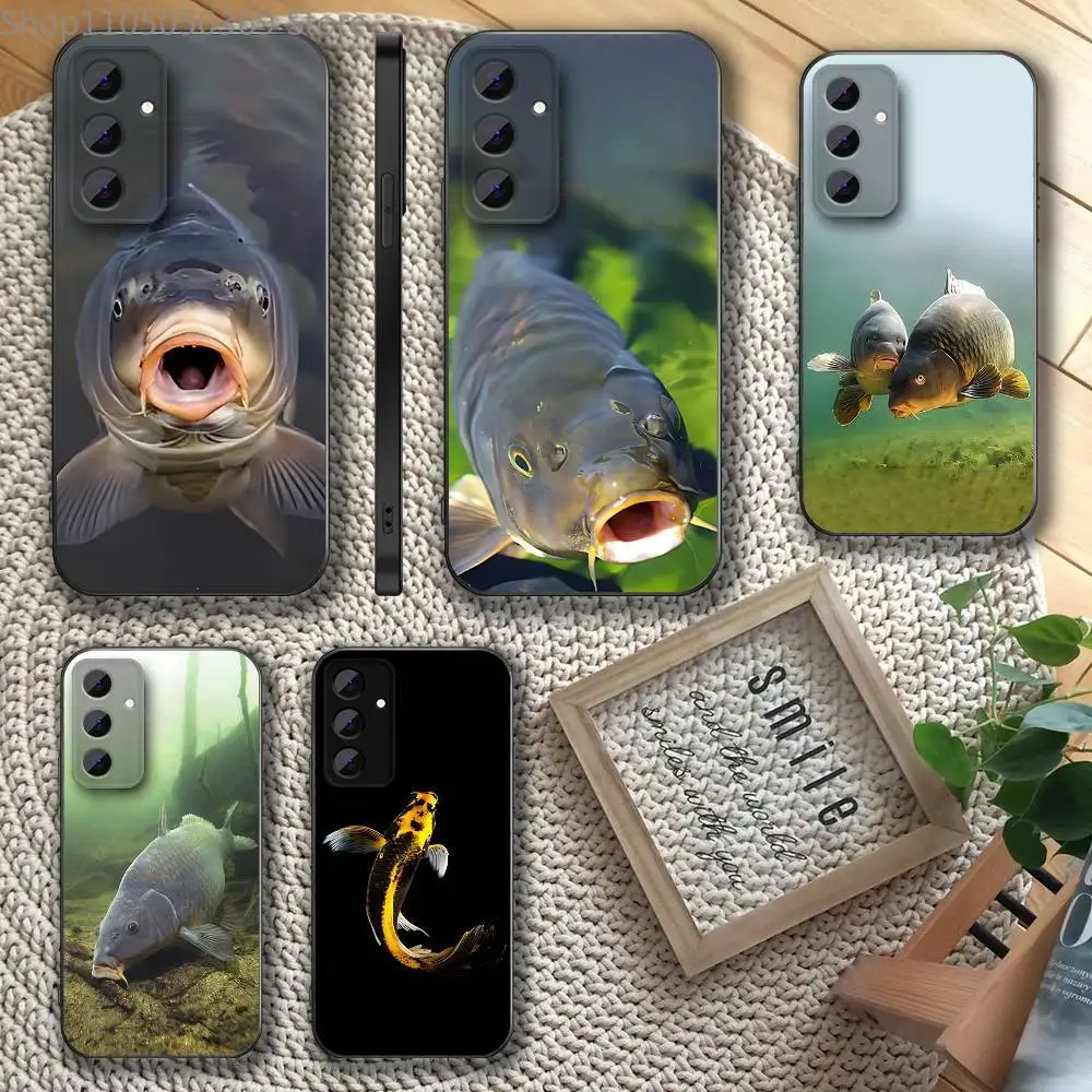 

CARP FISHING Phone Case For Samsung S 25,24,23,22,30,21,10,9,Ultra,Plus,Lite,FE,4,5 G Soft Black Case