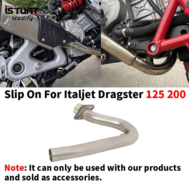 Motorcycle Full Systems Exhaust Escape Moto Special accessories Front Link Pipe Slip On For Italjet Dragster 125 200