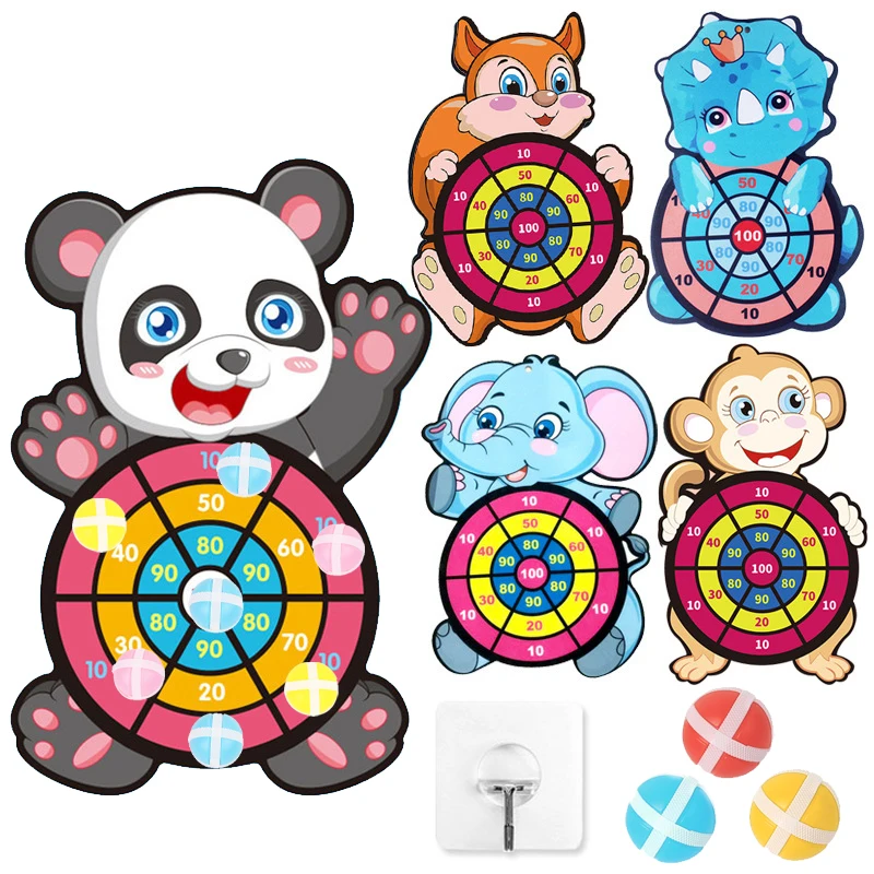 Kids Sticky Ball Target Dartboard Set Cartoon Ball Toys Sucker Indoor Throwing Sports Parent-child Interactive Puzzle Game Toys