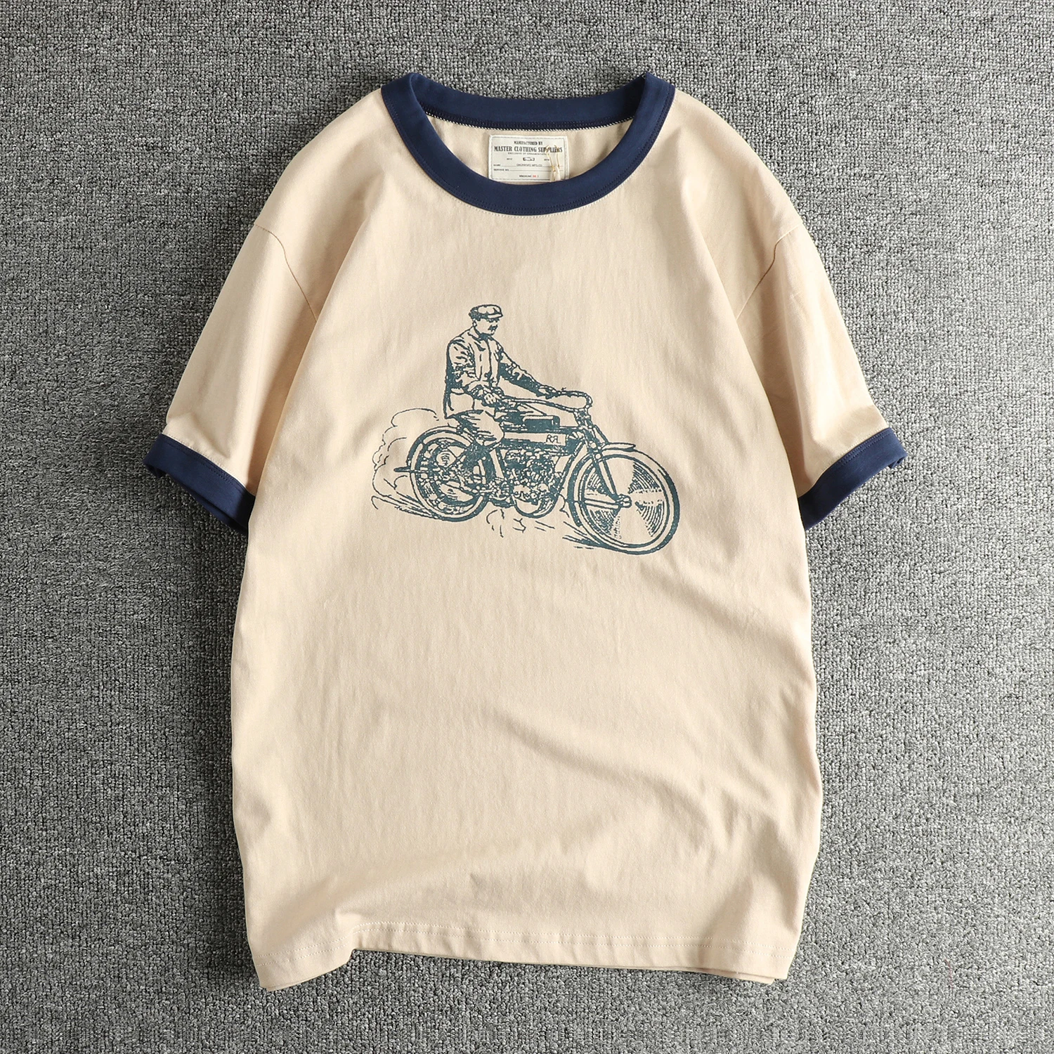 

100% хлопок Ami Kaji, футболка с короткими рукавами из чистого хлопка в стиле ретро, мужская футболка контрастного цвета, новая летняя футболка с половиной рукавов