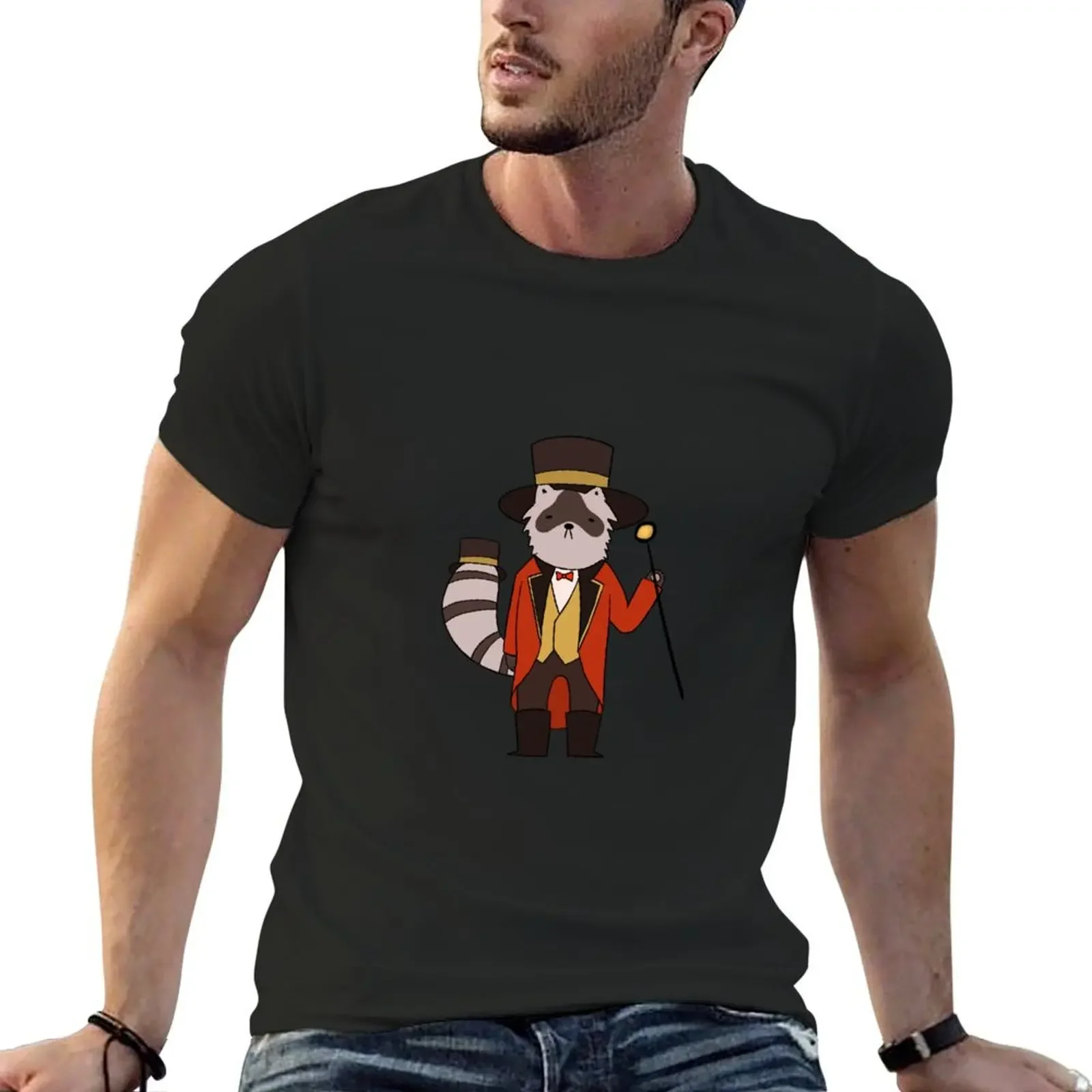 Ringmaster Raccoon (circus) T-Shirt man t shirt oversizeds custom t shirt t shirts for men graphic