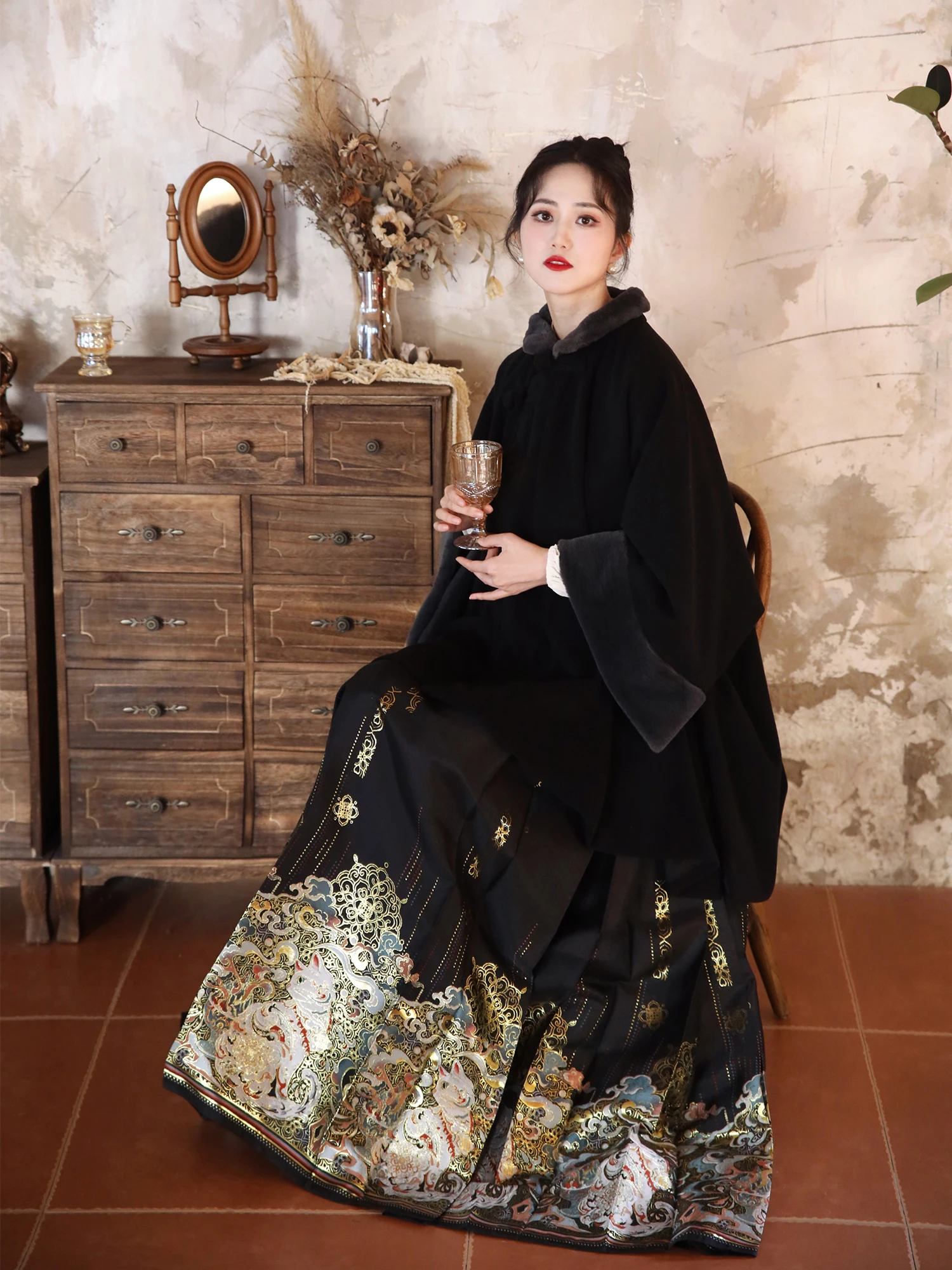 

Original Hanfu Summer Set Qibao Li Nu Ming Dynas Ma Face Skirt Daily Wear Comfortable Fit Chinese Traditional Clothing