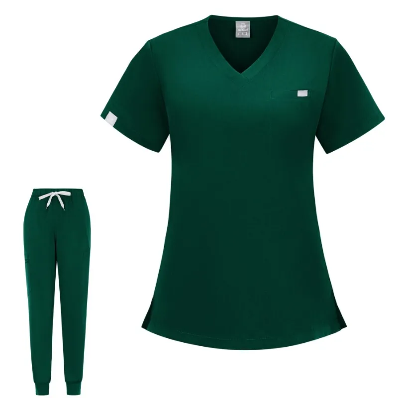 Uniformes cirúrgicos mulher esfrega conjunto médico enfermeira salão de beleza workwear clínico esfrega topo + calça spa médico enfermagem túnica terno