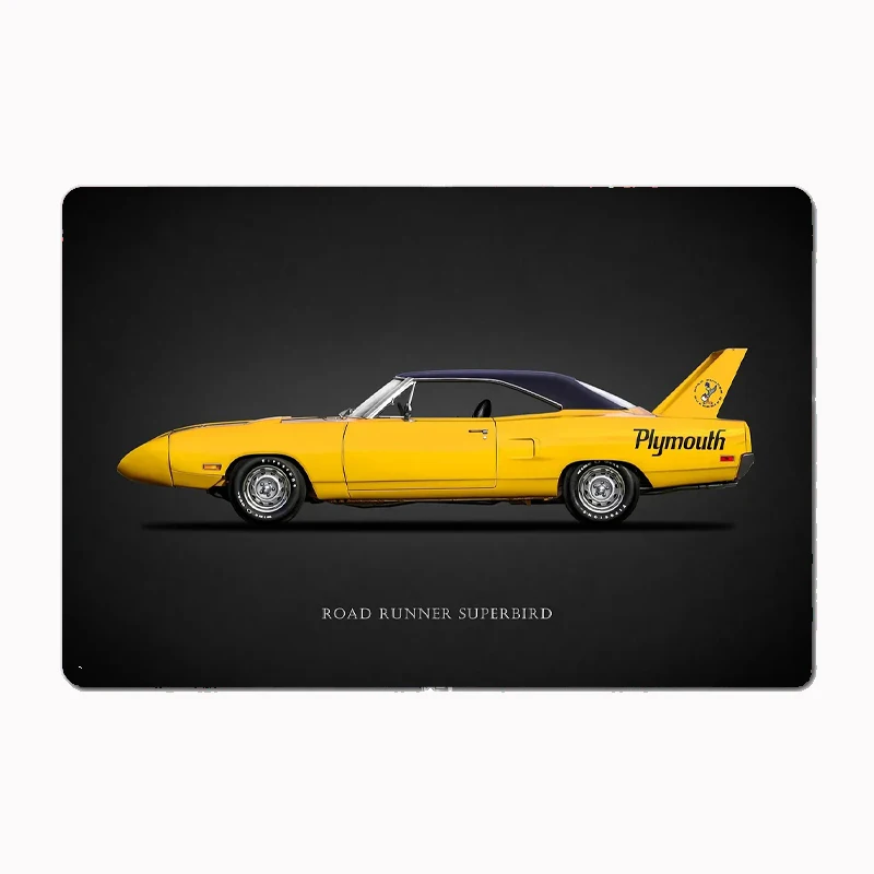 Retro Plymouth Superbird Muscle Race Car Classic Sports Car Metal Poster Sign Garage Club Custom Wall Tin Room Decor Home Decor