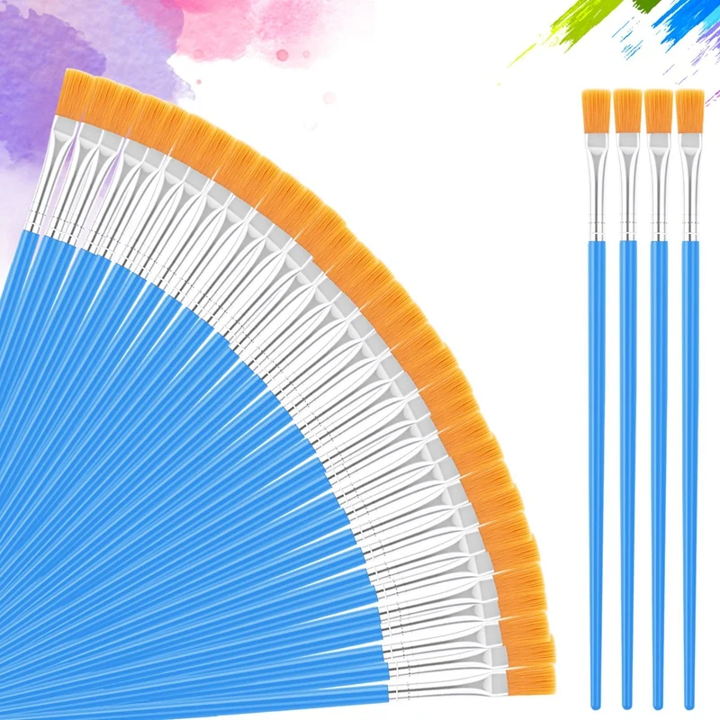 Ensemble de pinceaux plats pour enfants, peinture pour enfants, étudiants, démarrage de la salle d'irritation, art sur toile, artisanat de dessin, 200 pièces