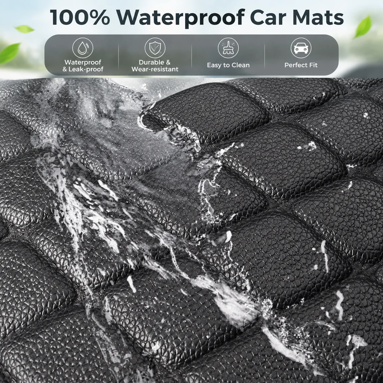 ชุดพรมปูพื้นรถยนต์หนัง PU 5 ชิ - Car Floor Mats Universal Waterproof Leather บทวิจารณ์และราคา
