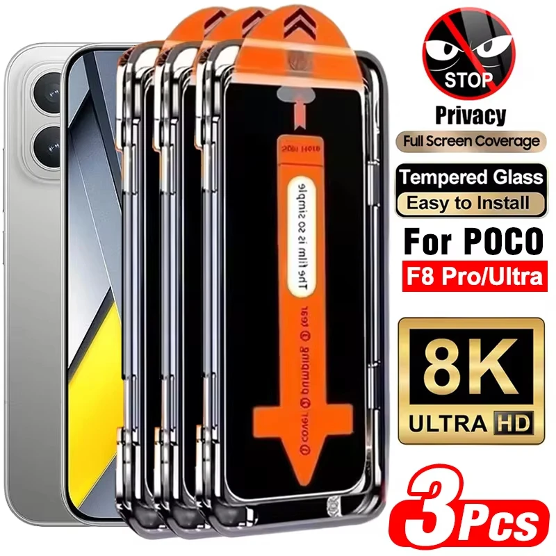 

Dust Free Installation Privacy Screen Protector For Poco F8 X8 Pro Max Poco F8 Ultra Anti-Spy Tempered Glass Anti-scratch Film