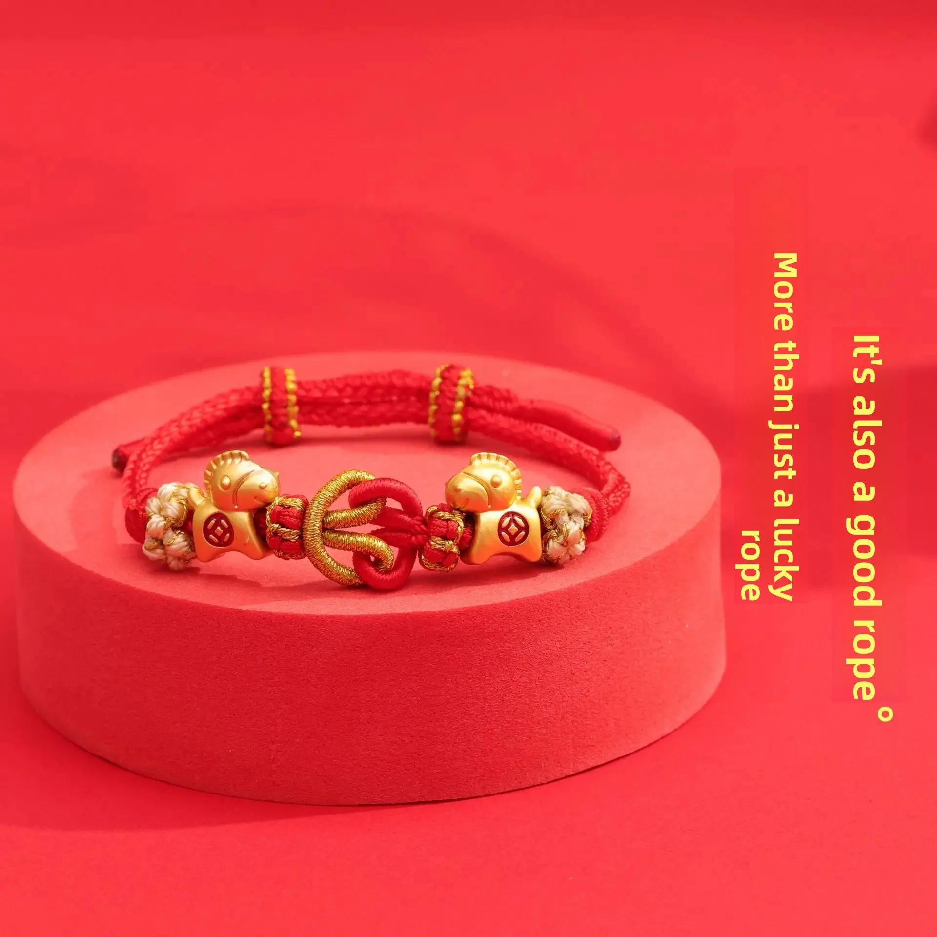 Year of The Horse Red Rope Bracelet 2026 New Arrival Hand Rope Hand-woven Money Immediately Rich Lucky Jewelry New Year Ins Gift