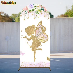 Princess Dance Arch Background Photography Rose Butterfly Wings White Gold Girl Baby Shower Birthday Backdrop Decor Photo Studio