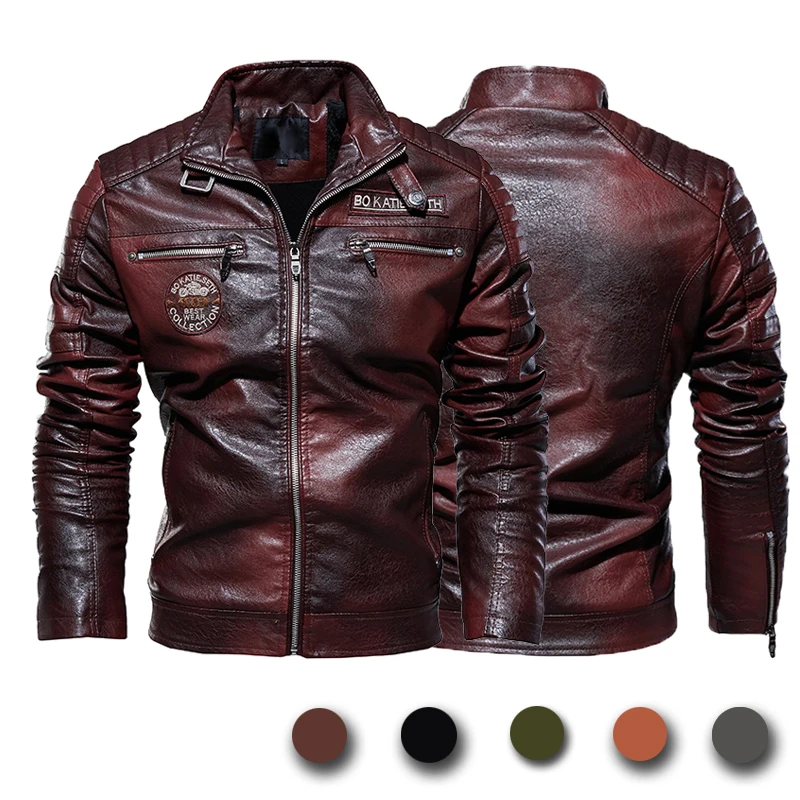 New Men's Leather Jackets Autumn And Winter Casual Motorcycle Slim PU Jacket Biker Leather High Quality Fashion Warm Overcoat