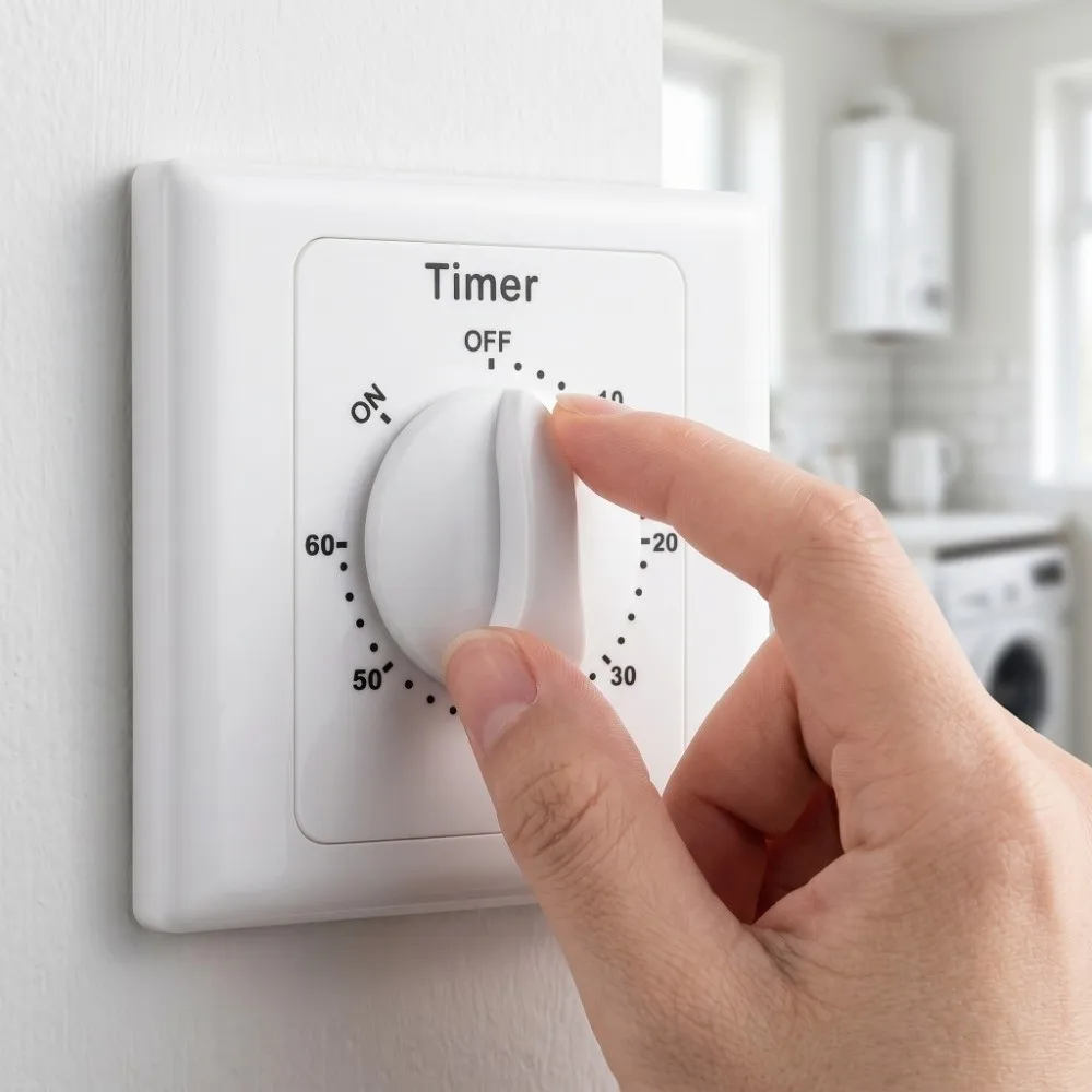 86 Panel Countdown Timer Switch White Wall-mounted AC 220V Timer Countdown Control Mechanical Control Timer Socket