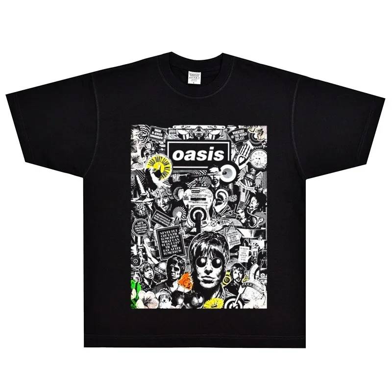 Oasis Oasis American Heavy British Wall of Wonders Heavy American Five-quarter Sleeve To Do Old Baggy T-shirt Man