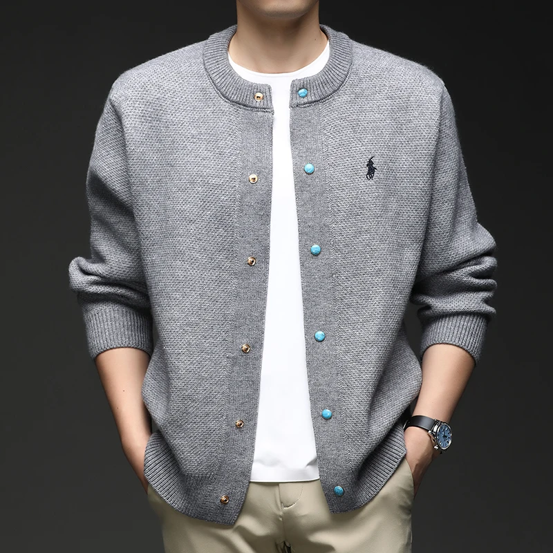 

Knitted Cardigan Men's 2025 New Autumn and Winter Trend Loose and Lazy Style Base Sweater Thickened Warm Sweater Jacket