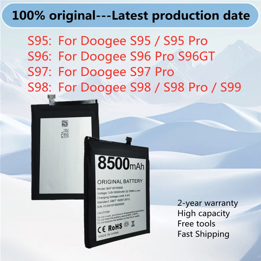 Original Battery For Doogee S97 Pro S97Pro BAT21ZN1318500 S98 Pro S98Pro S99 BAT19M105150 S96 Pro S96Pro S96GT S95 Pro S95Pro