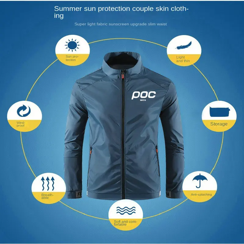 Chaqueta de ciclismo impermeable para hombre, cortavientos de manga larga, Anti-UV, para bicicleta de montaña, verano, 2023