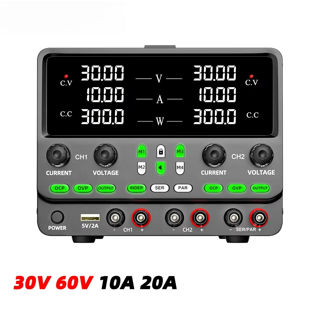 SPPS3010-2KD 600W Dual DC Power Supply 0-30V/10A*2 & 60V/10A or 30V/20A One-Key Series/Parallel for Lab/EV/Motor Test