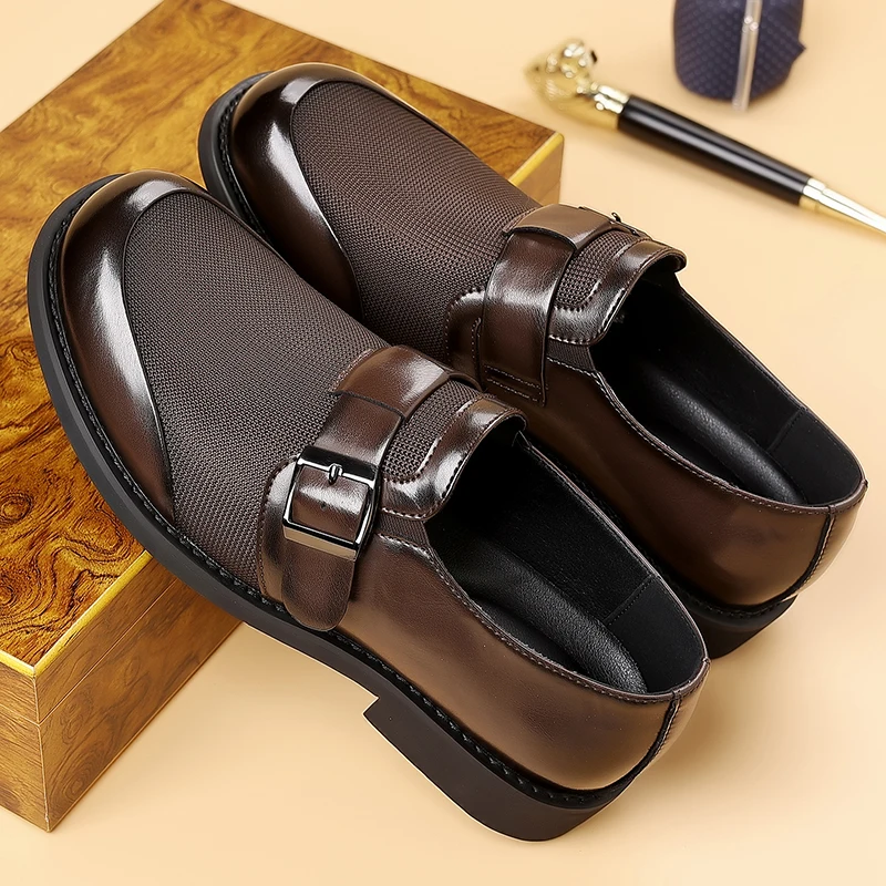 Hot Selling British Style Mens Casual Shoes High-end Comfortable Fashionable Leather Shoes Simple and Versatile Work Shoes