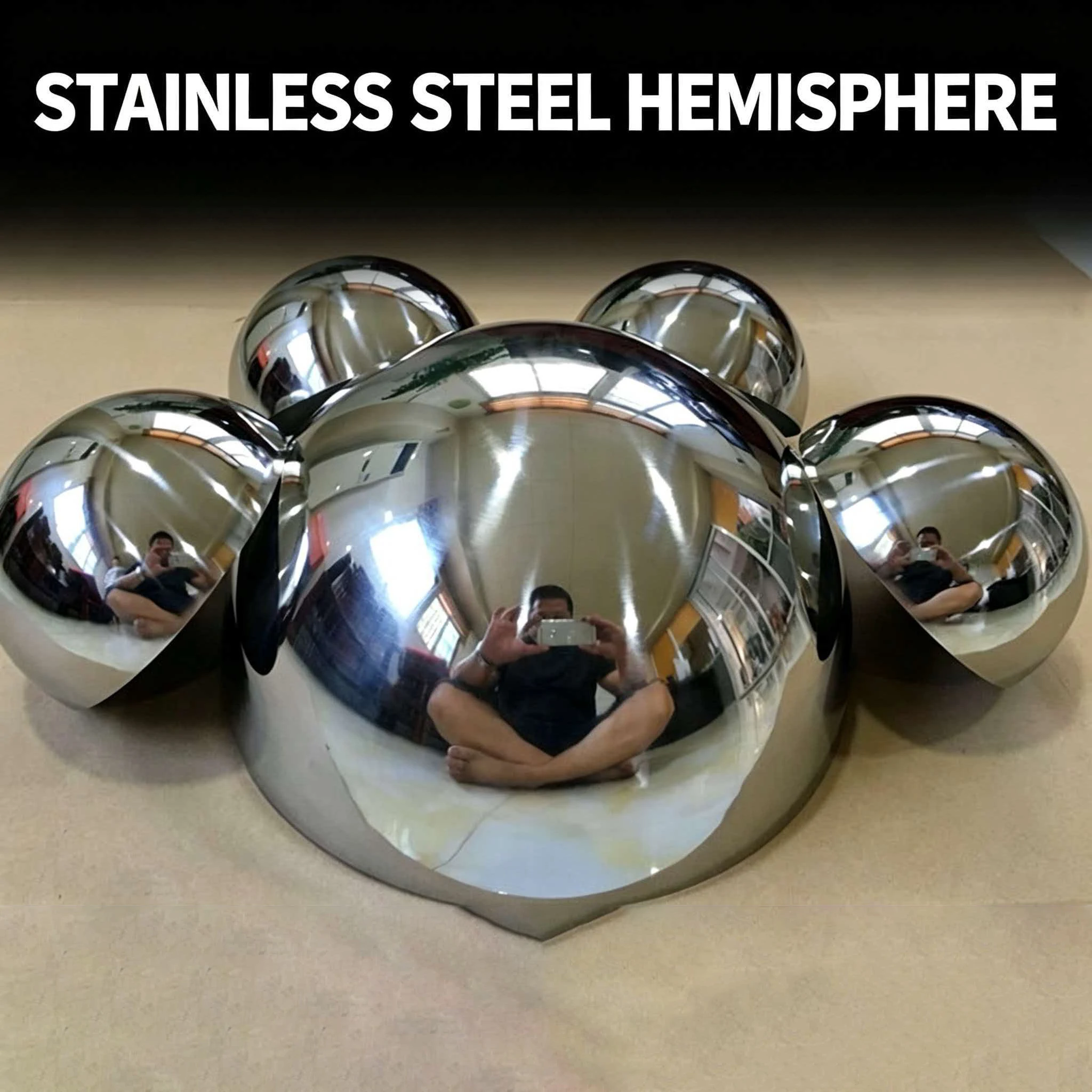 Diameter 19mm-300mm 304 1.0 Stainless Steel Hollow Hemispherical Polished Mirror Elevator Decorative Hemisphere Steel Tube Cover