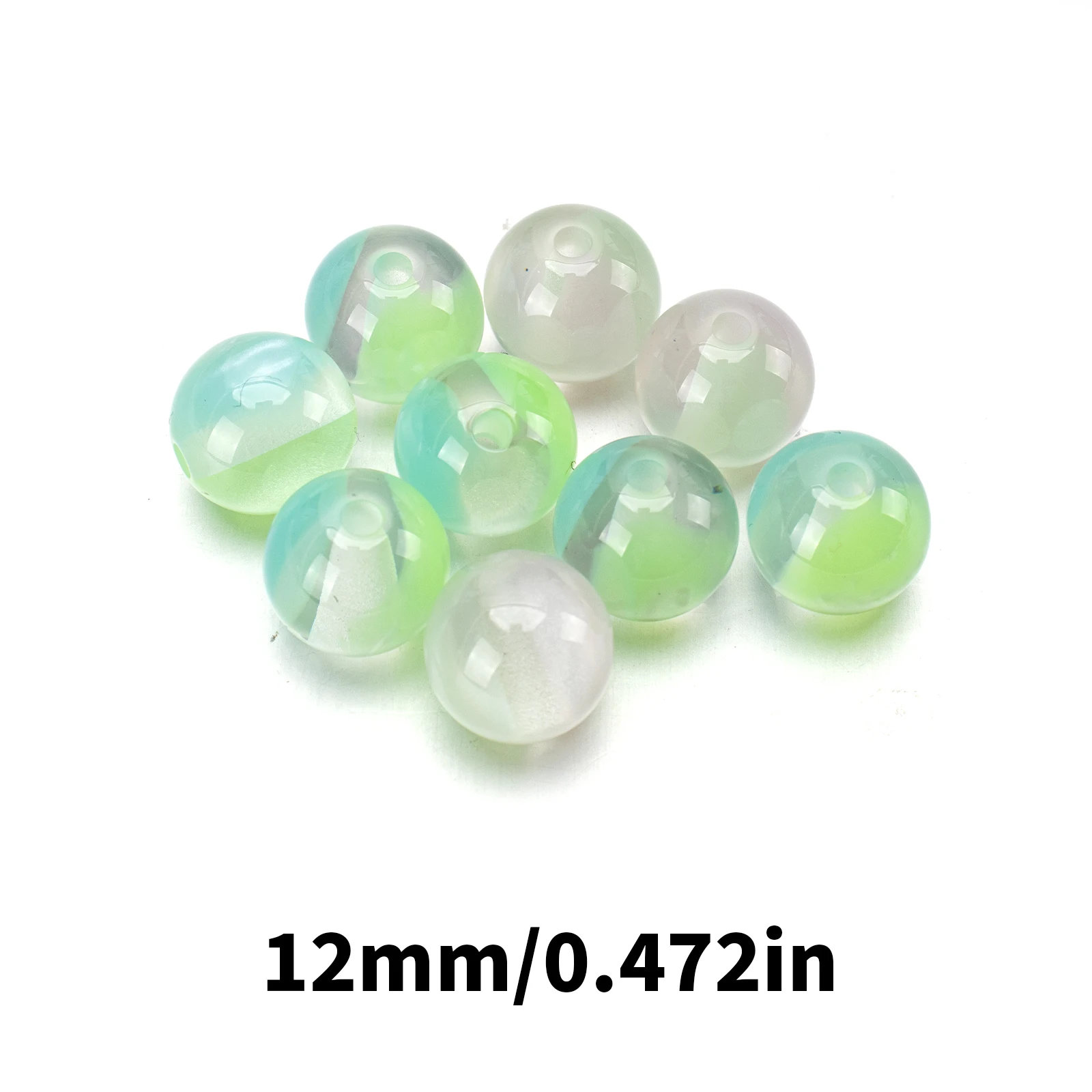 5Pcs/Lot 12/16mm Gradient Color Cat's Eye Round Beads Spacer Loose beads for clothing accessories