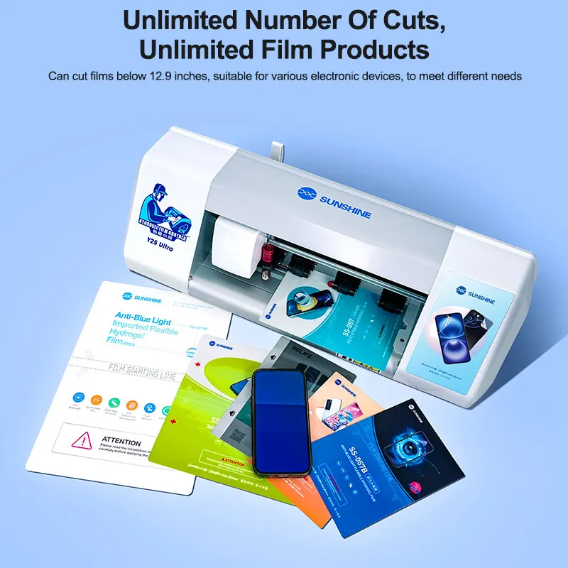 SUNSHINE Y25 Ultra Unlimited Times Macchina da taglio per pellicole Smart Cloud WiFi + Bluetooth, oltre 80 lingue Supporta inferiori a 12,9 pollici