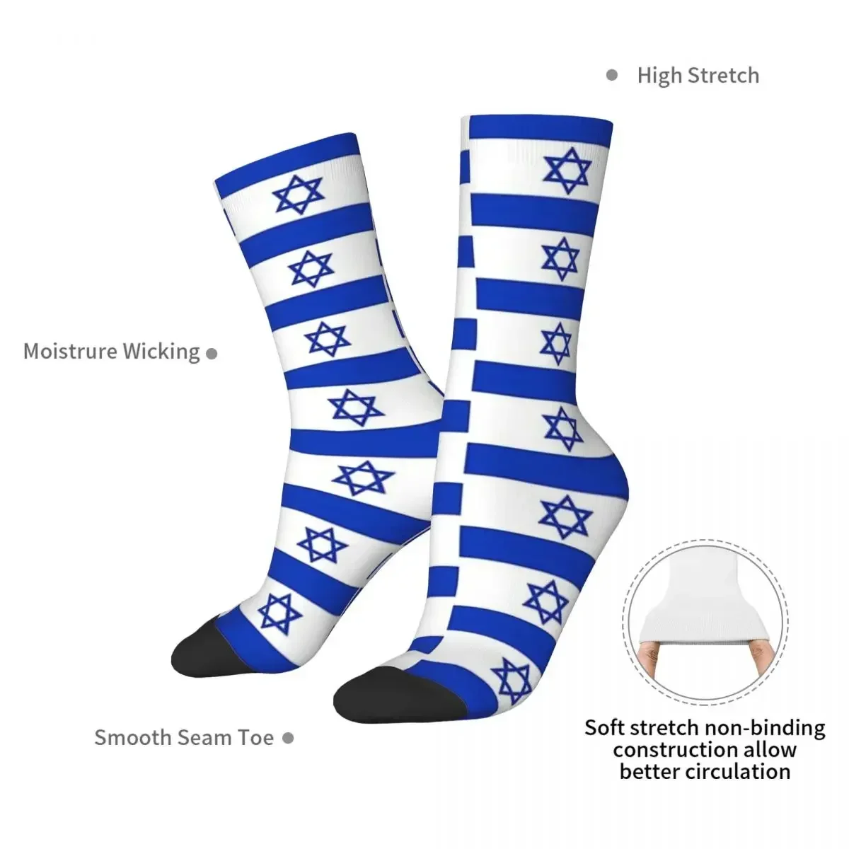 Israel Flag Socks Harajuku High Quality Stockings All Season Long Socks Accessories for Unisex Gifts