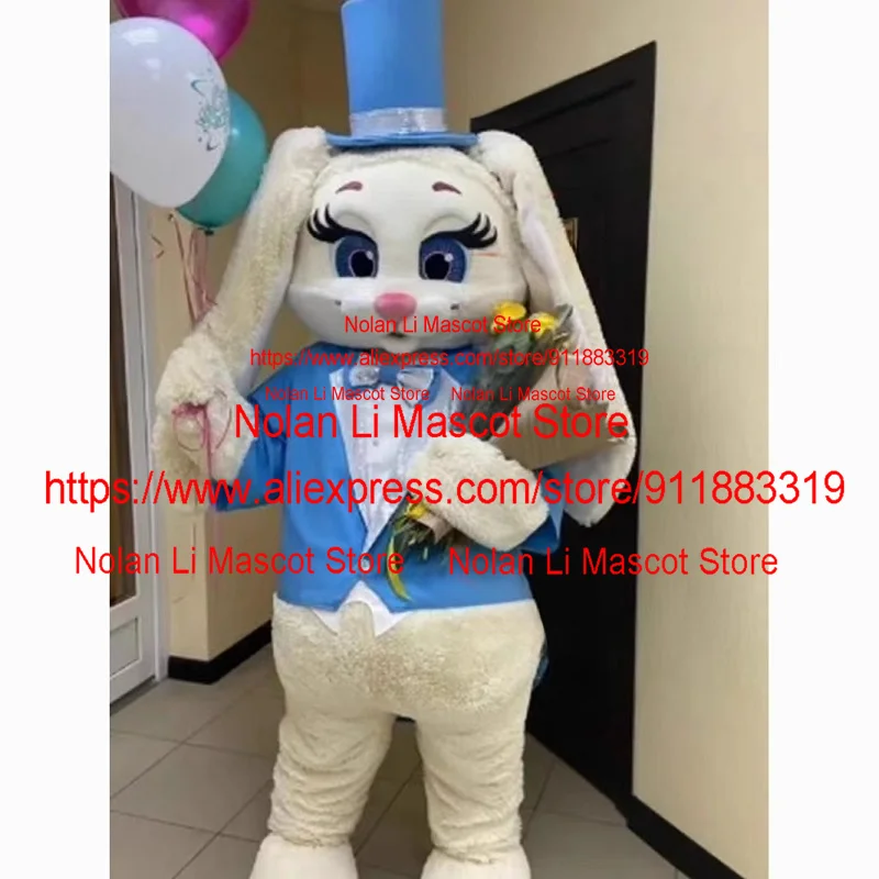 New Customization Long Ear Cute Rabbit Mascot Costume Movie Props Role-Playing Cartoon Set Carnival Hiking Adult Festival 1335