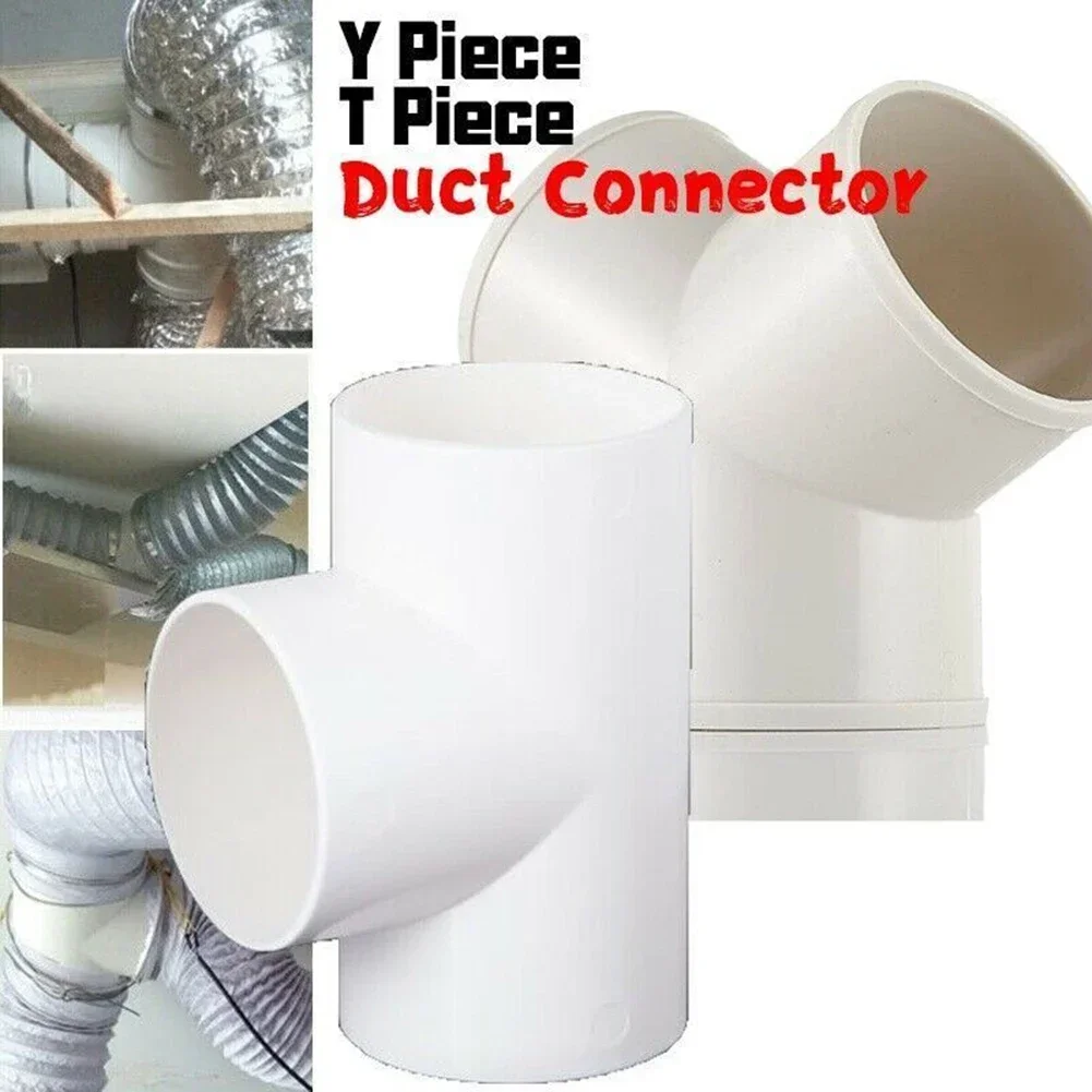 1pc 100mm T/Y Connector Duct Connector Quick Ventilation Tube Joint Coupler 3 Ways Splitter Pvc Range Hood Tee Exhaust Duct