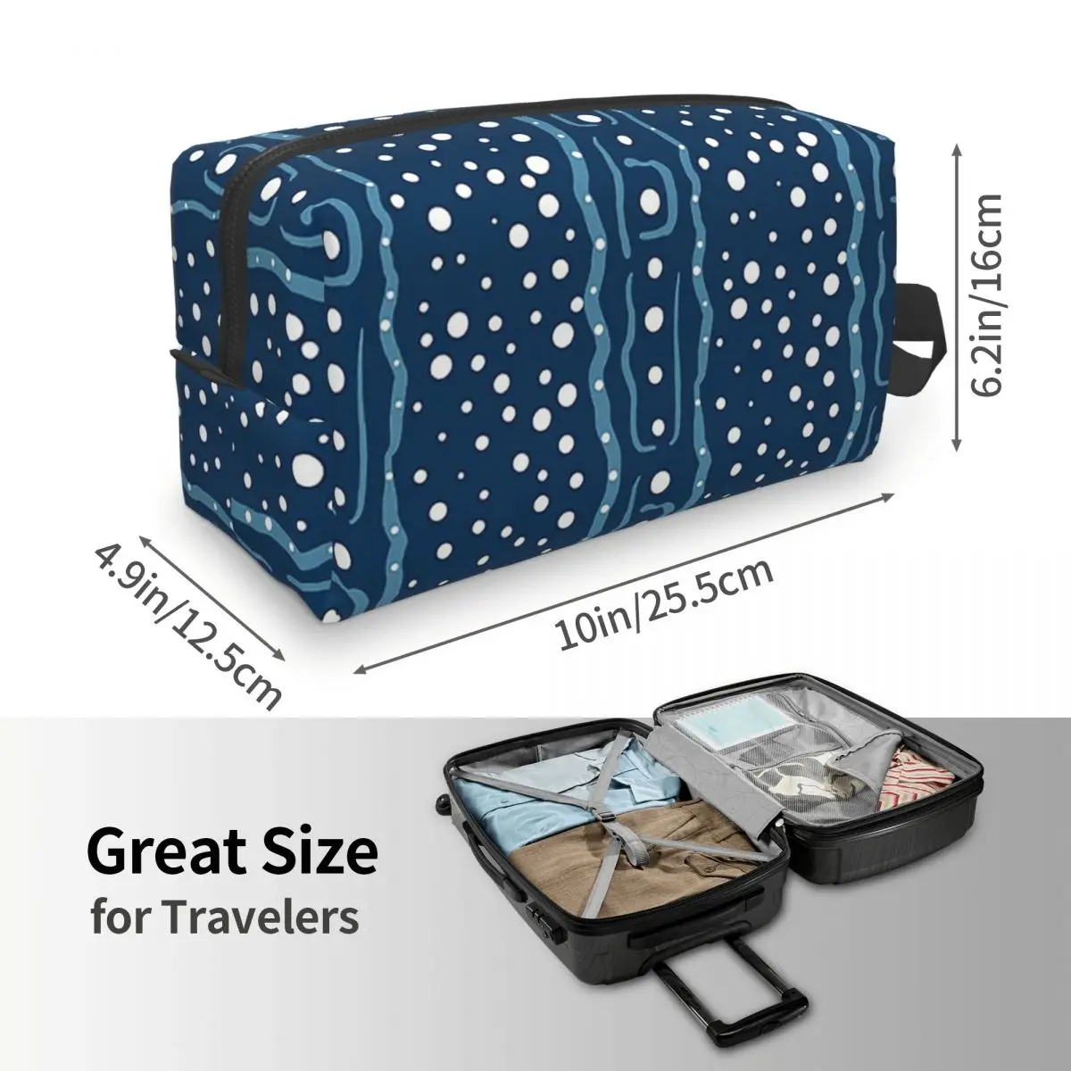 Whale Shark Pattern Makeup Bag Cosmetic Organizer Storage Dopp Kit Toiletry Cosmetic Bag for Women Beauty Travel Pencil Case