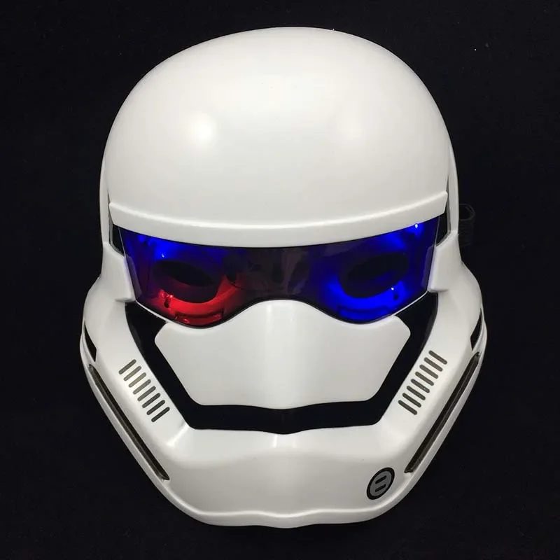 スターウォーズの世界のようにコスプレにヘルメットマスクイカしたデザイン光一品 LEDグロー点滅スターウォーズマスク プラスチック製 黒 白 戦士 ダース