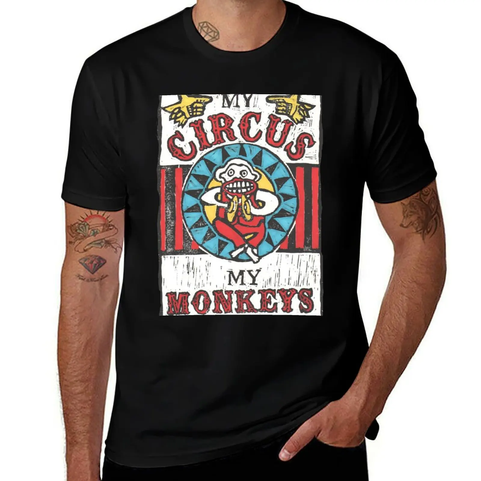Circus. My Circus My Monkeys T-Shirt Fashion Print Casual Short Sleeve T-Shirt