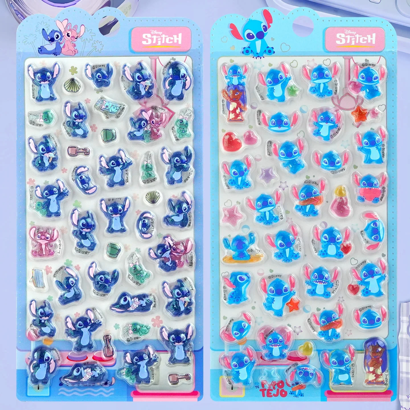 

Stitch 3D Stereo Crystal Relief Sticker Phone Cases Decorative Water Cup Stickers Cute Cartoon Hand Account DIY Stickers