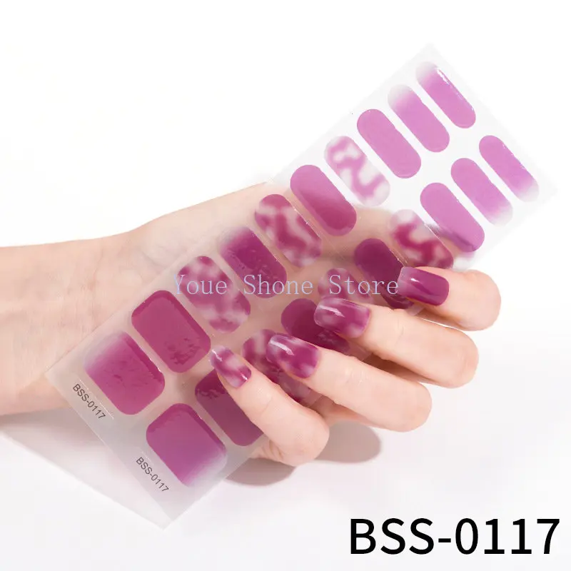 Semi Cured Gel Nail Strips Work with Any Nail Lamps Salon Quality Long Lasting Easy to Apply &amp Remove Includes Pads Nail File